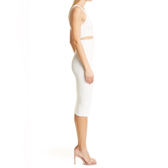 Jonathan Simkhai Colleen Ribbed Twist-Front Body-Con Midi Dress, Size M, NWT - Picture 2 of 5